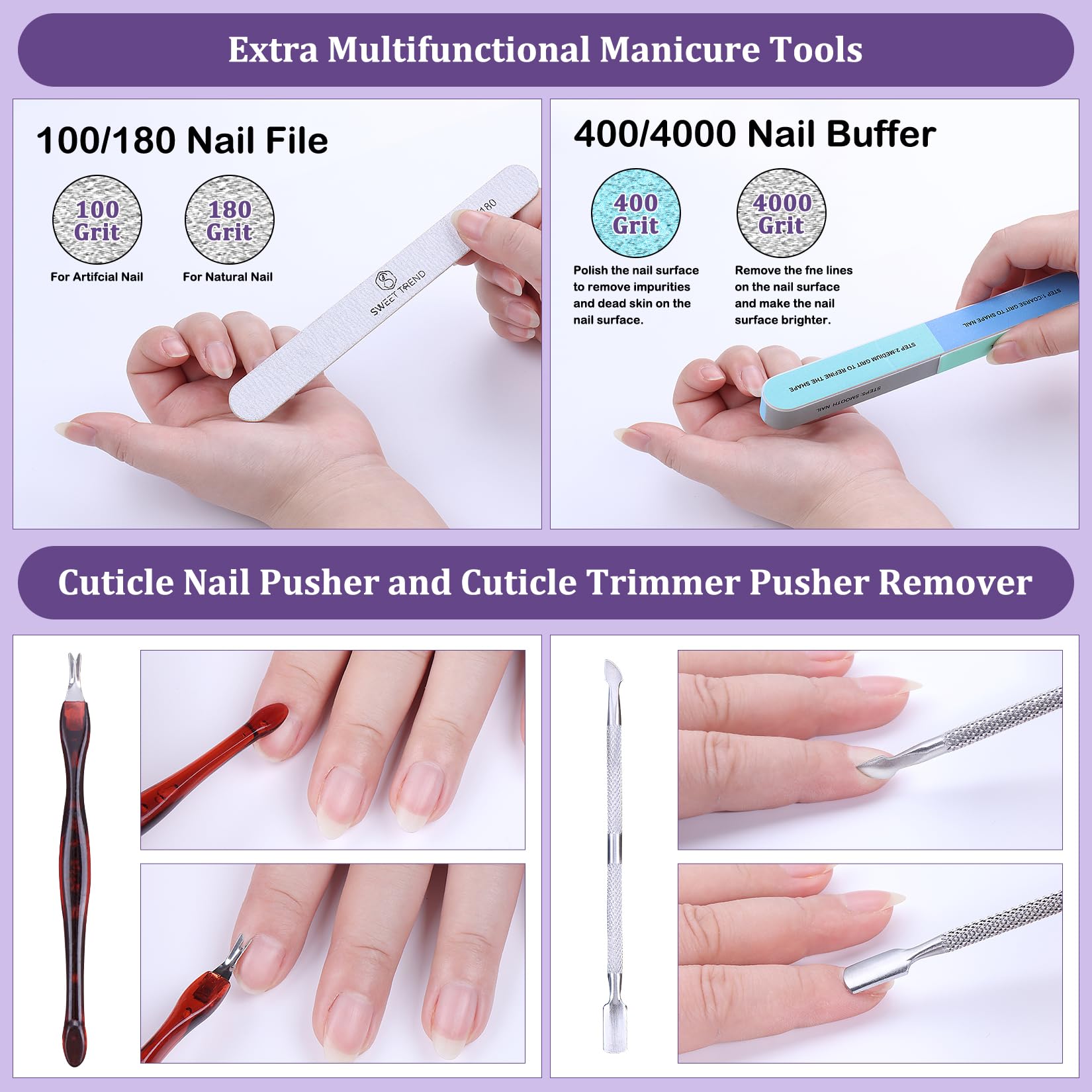 Sweet Trend glue and remover brush applicator for accurate, mess-free bonding
