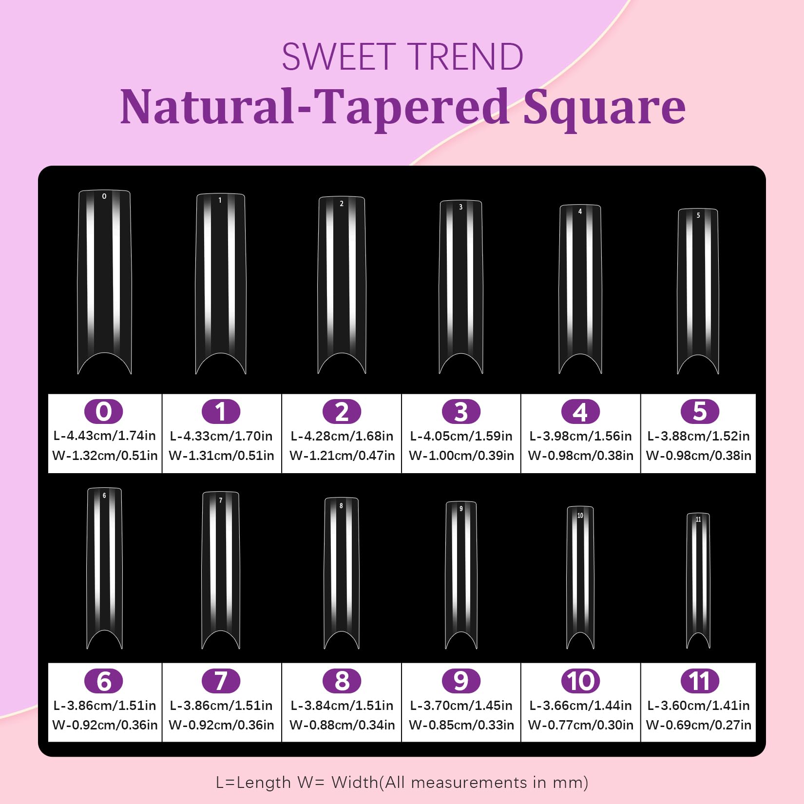 SWEET TREND applied tips on hand showing natural look and long-wear styling