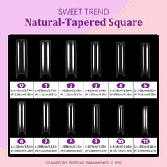 SWEET TREND applied tips on hand showing natural look and long-wear styling