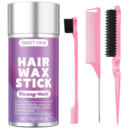 SWEET VIEW front packaging showing compact wax stick and brush, travel-ready