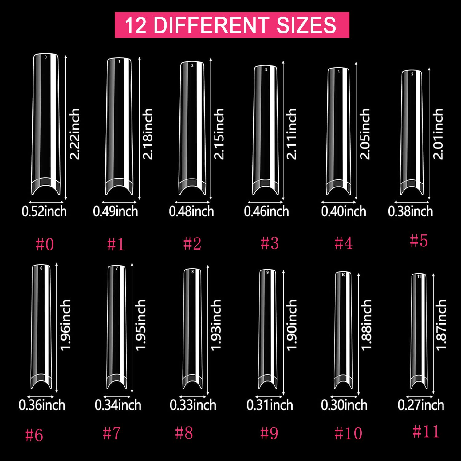 SWETIDY extra-long tips on hand model showing dramatic length impact