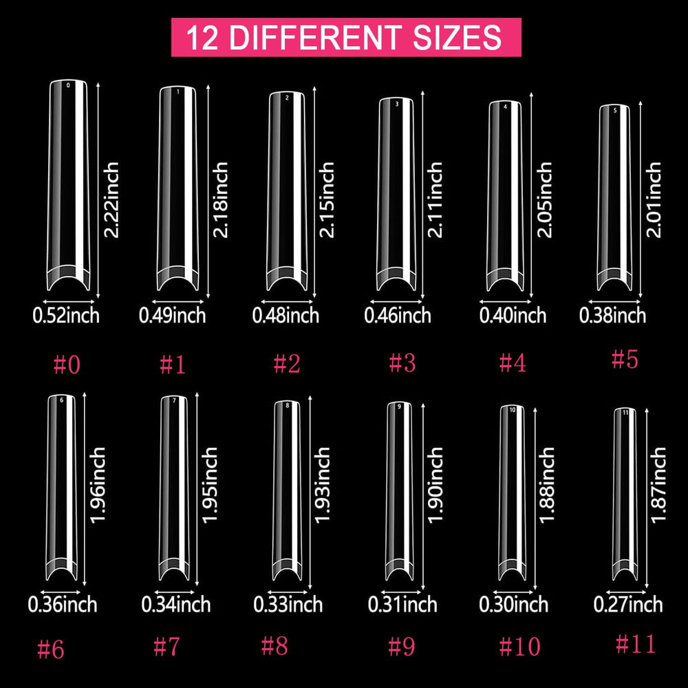 SWETIDY extra-long tips on hand model showing dramatic length impact