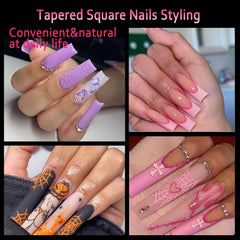 SWETIDY salon station with tips in use showing professional-ready nail art base