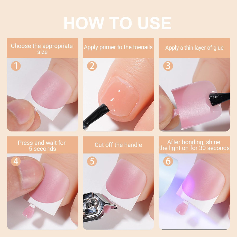 SWETIDY toenail tips beside ruler showing true size fit