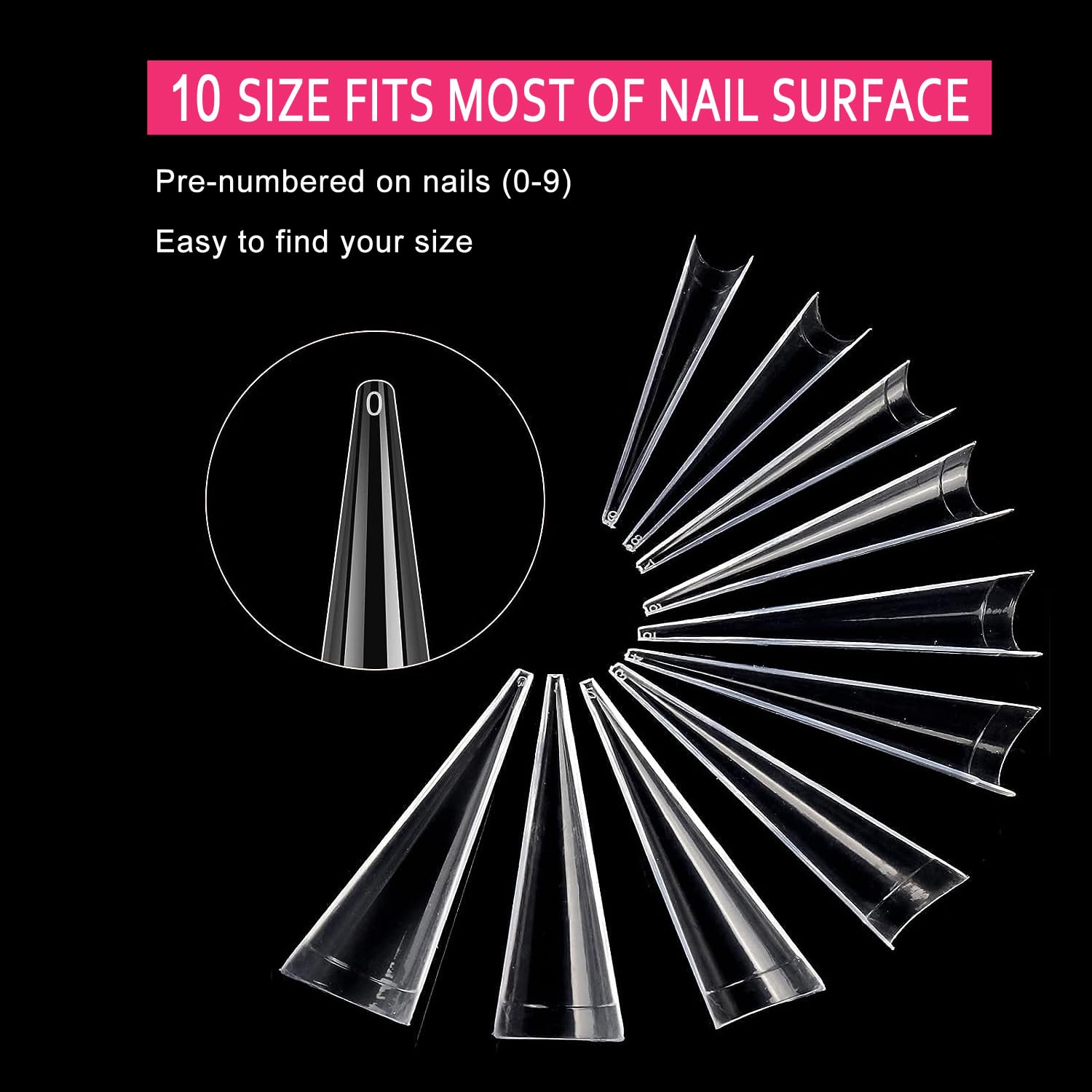 SWETIDY long stiletto nails worn on hand demonstrating dramatic aesthetic benefit
