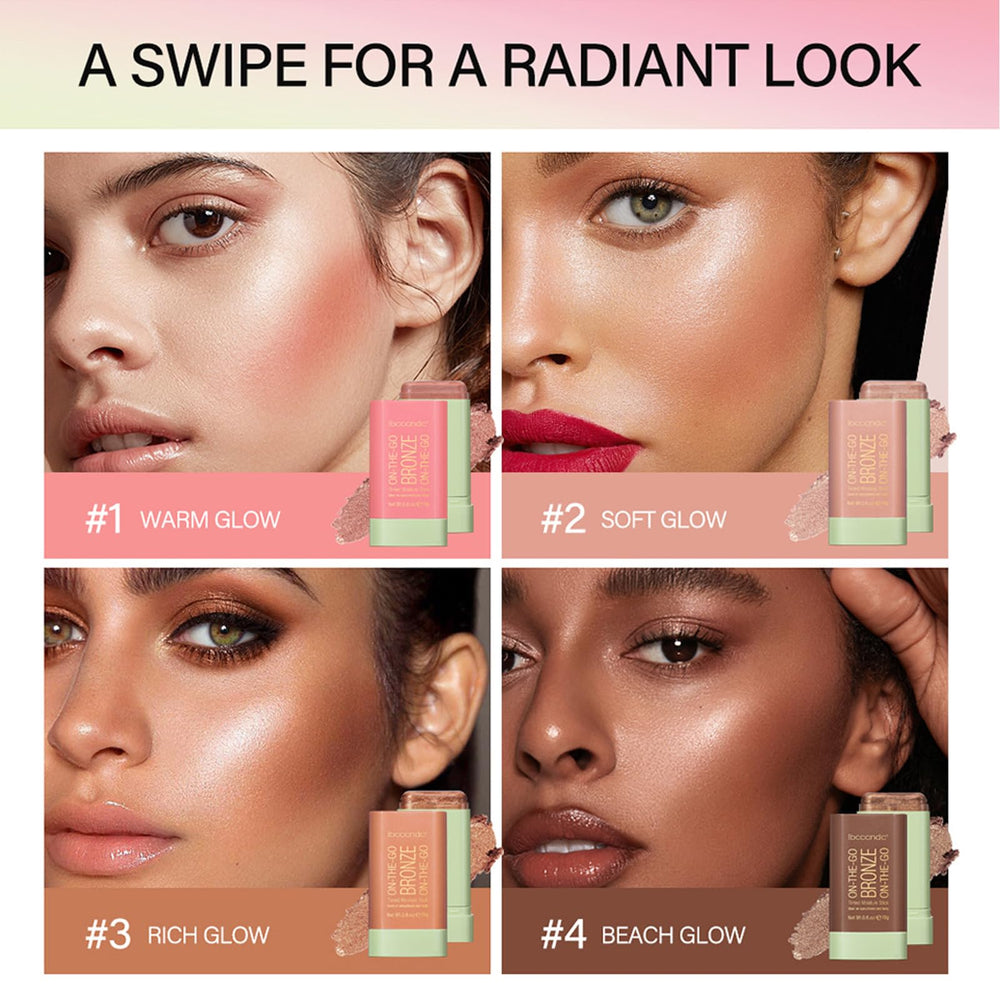 SWETIYOU bronzer next to hand showing compact 19g travel scale
