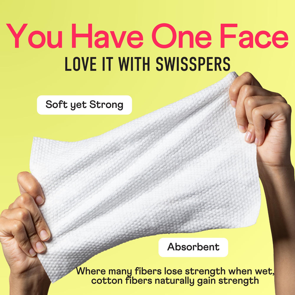 Swisspers dot embossing close-up for improved cleansing