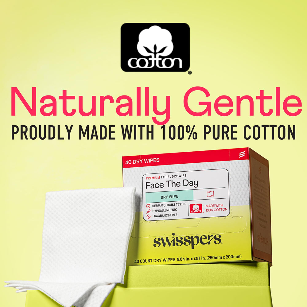 Swisspers biodegradable and vegan label detail highlighting sustainability