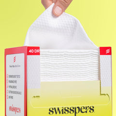 Swisspers wipes on bathroom counter for daily routine convenience