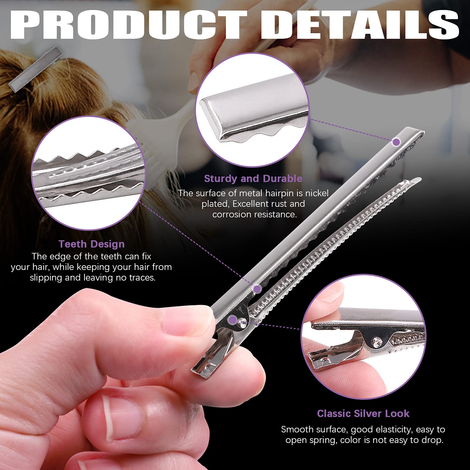 Swpeet clips holding hair during salon styling, neat sectioning