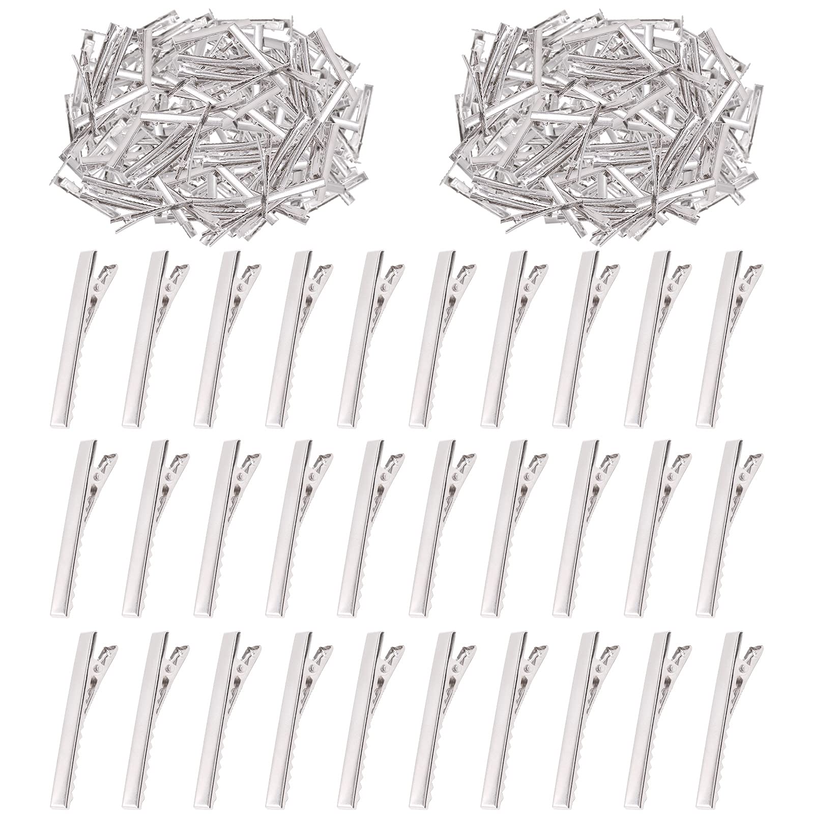Swpeet front view of silver alligator clips showing neat bulk packaging and ready supply