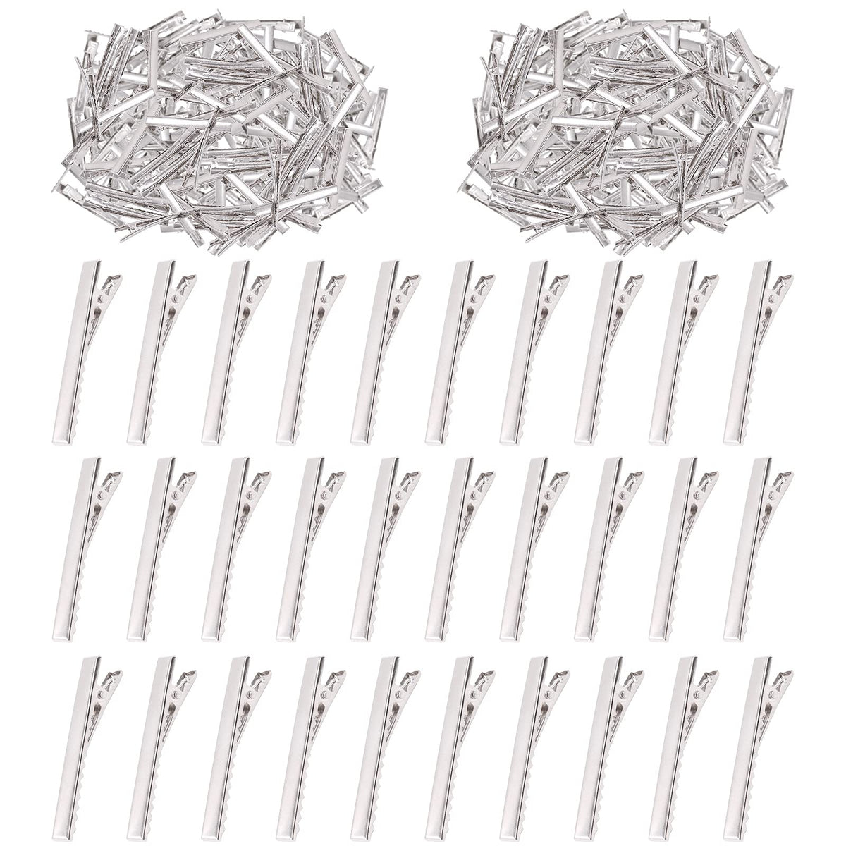 Swpeet front view of silver alligator clips showing neat bulk packaging and ready supply
