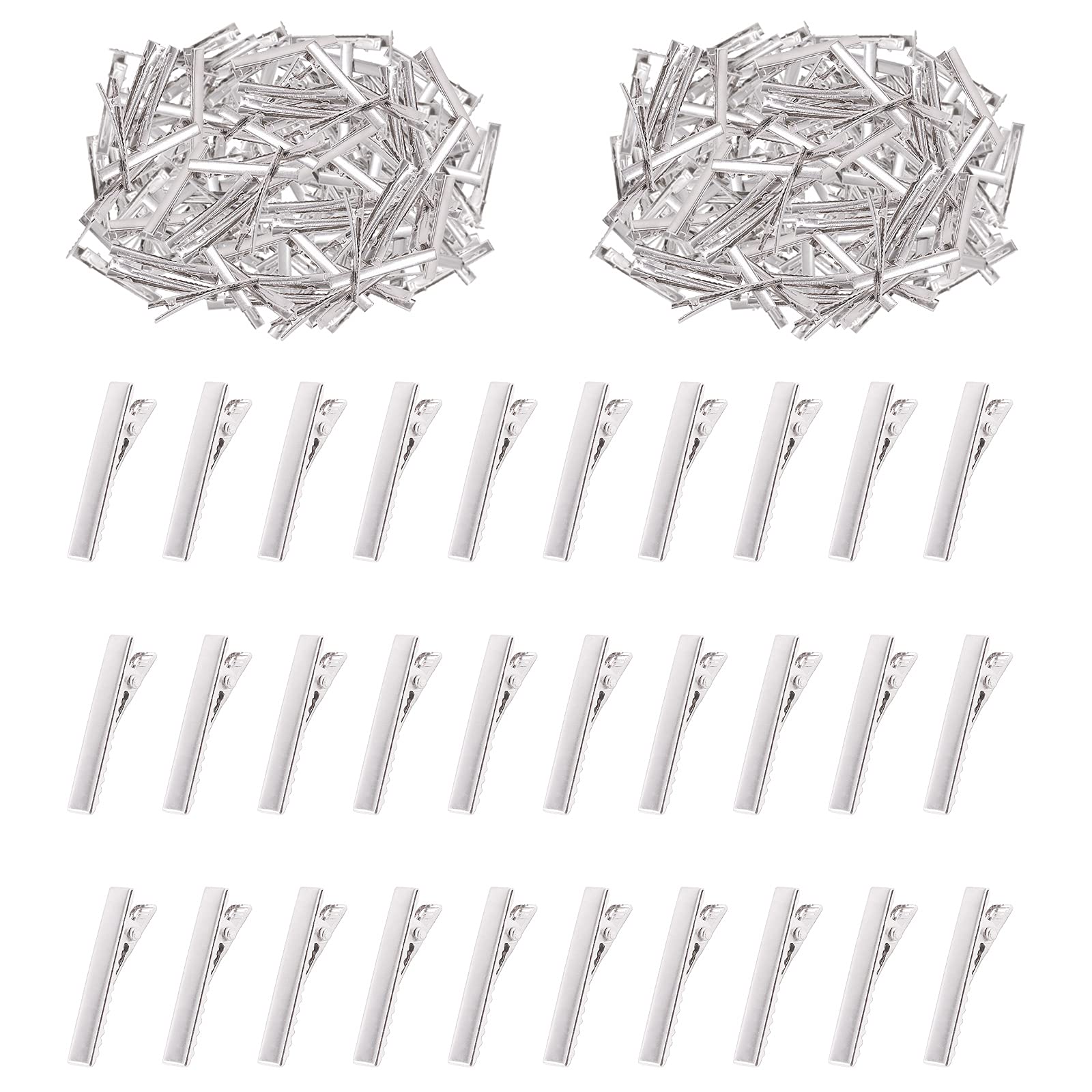 Swpeet front spread of 200 silver clips showing quantity and neat arrangement for convenience