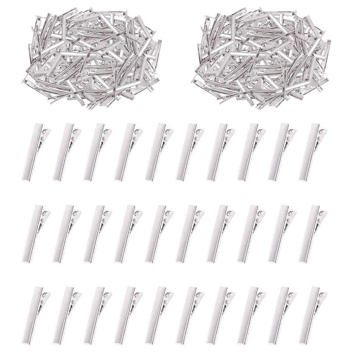 Swpeet front spread of 200 silver clips showing quantity and neat arrangement for convenience