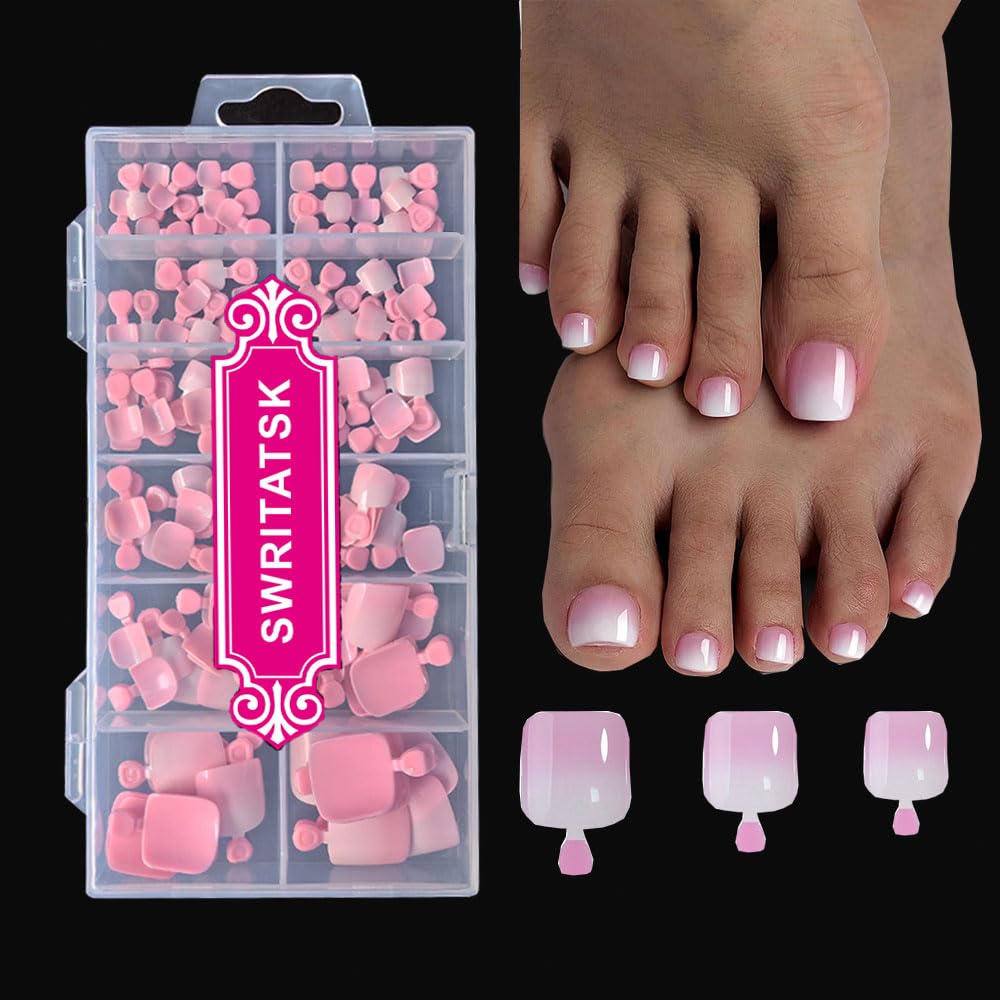 SWRITATSK front packaging displaying ombre French square toe tips benefit quick salon look