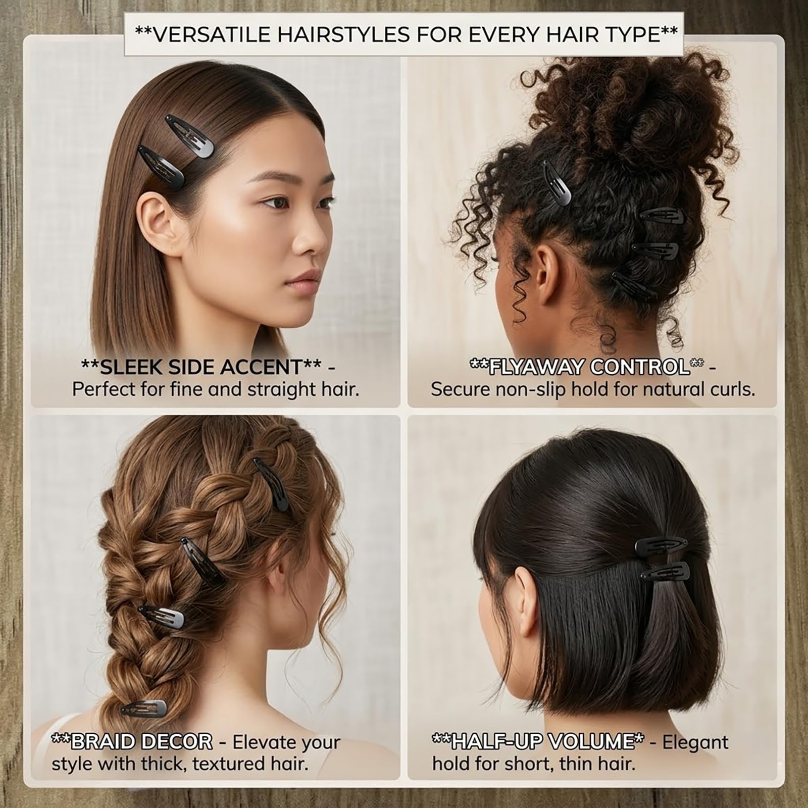 SWSTINLING rounded edge detail highlighting snag-free, hair-friendly design