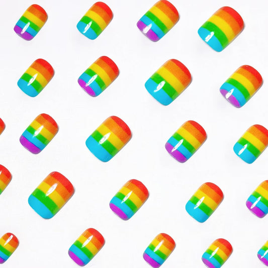 SXTSZJ close-up of rainbow stripes highlighting glossy finish and vivid color