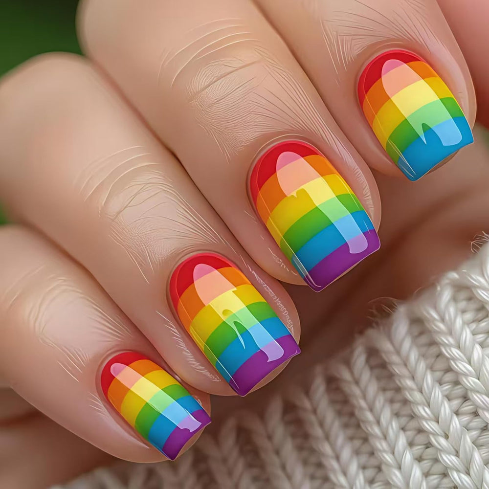 SXTSZJ front packaging showing colorful stripe nails and box for easy selection