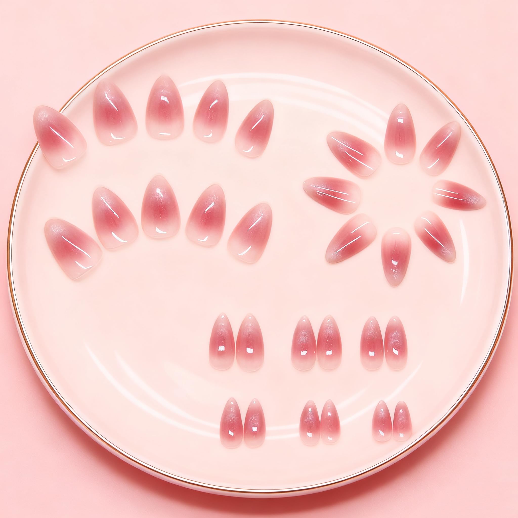 SXVME nails on hand front view demonstrating natural blush finish and wearable elegance