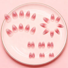 SXVME nails on hand front view demonstrating natural blush finish and wearable elegance