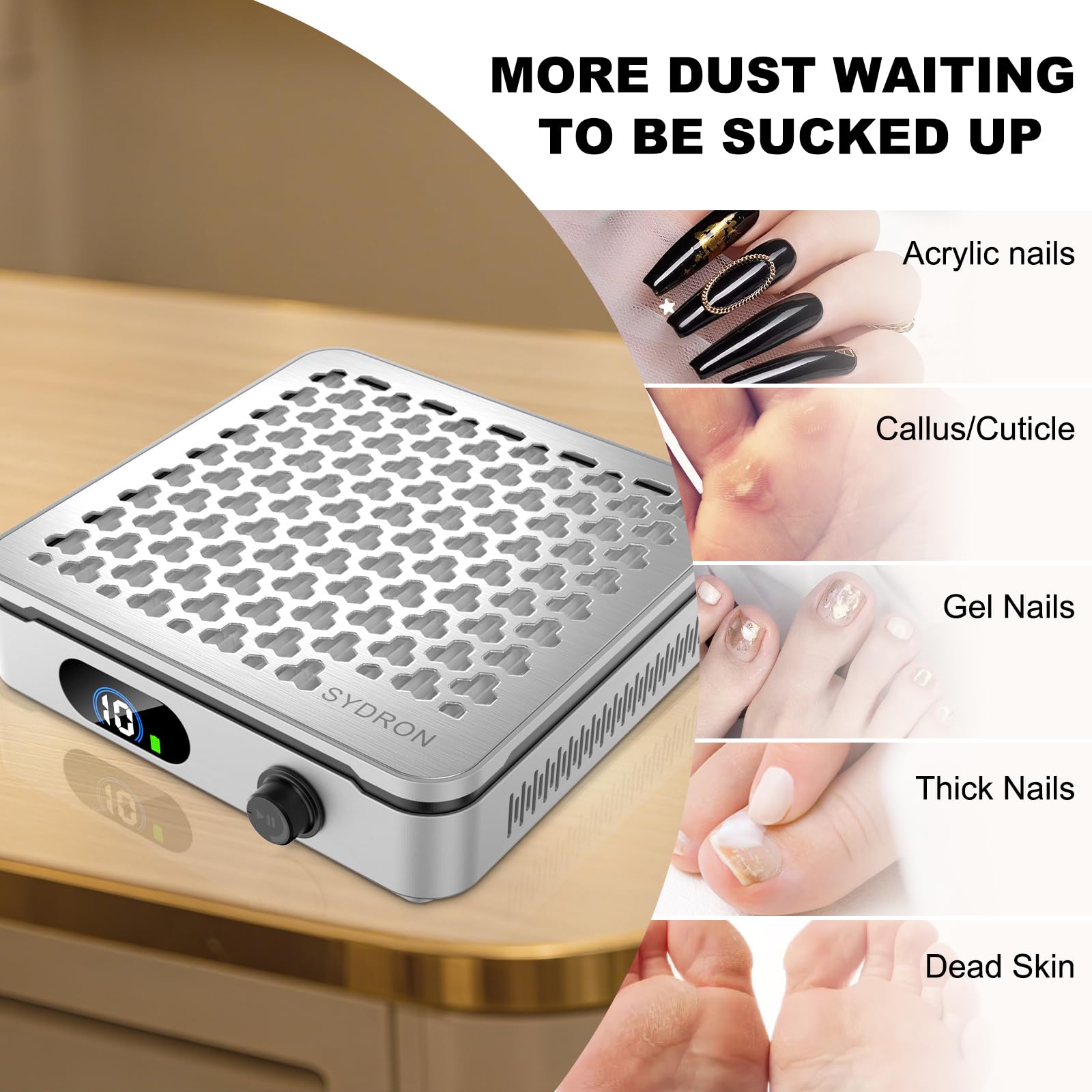SYDRON accessory kit with brush and pads showing ready-to-use benefit