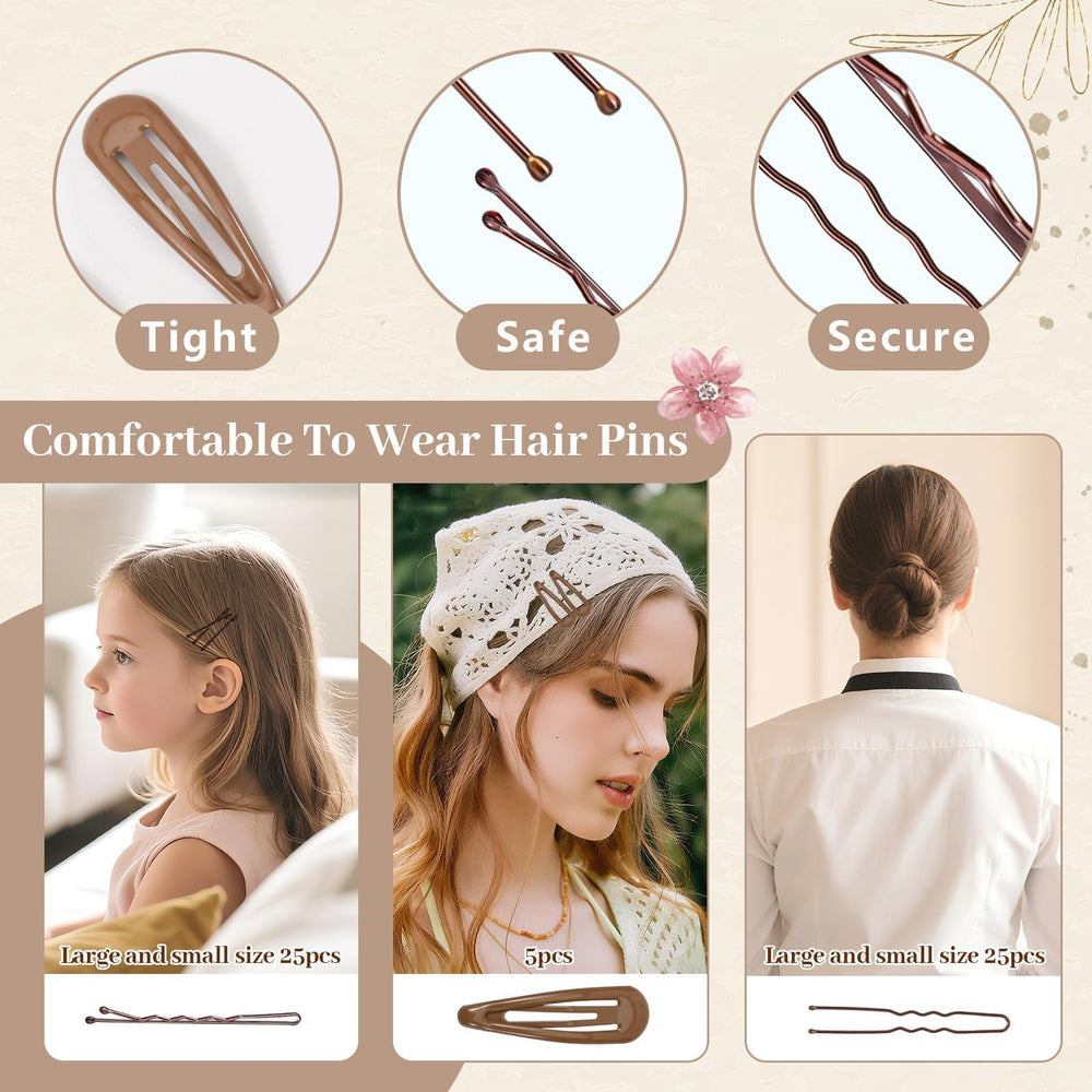 SYGY close-up of clear elastics and hair net showing stretch and invisibility