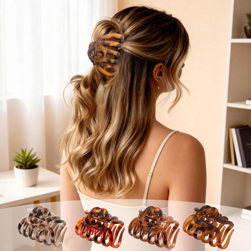 SYGY clip holding half-up hairstyle demonstrating strong hold and style