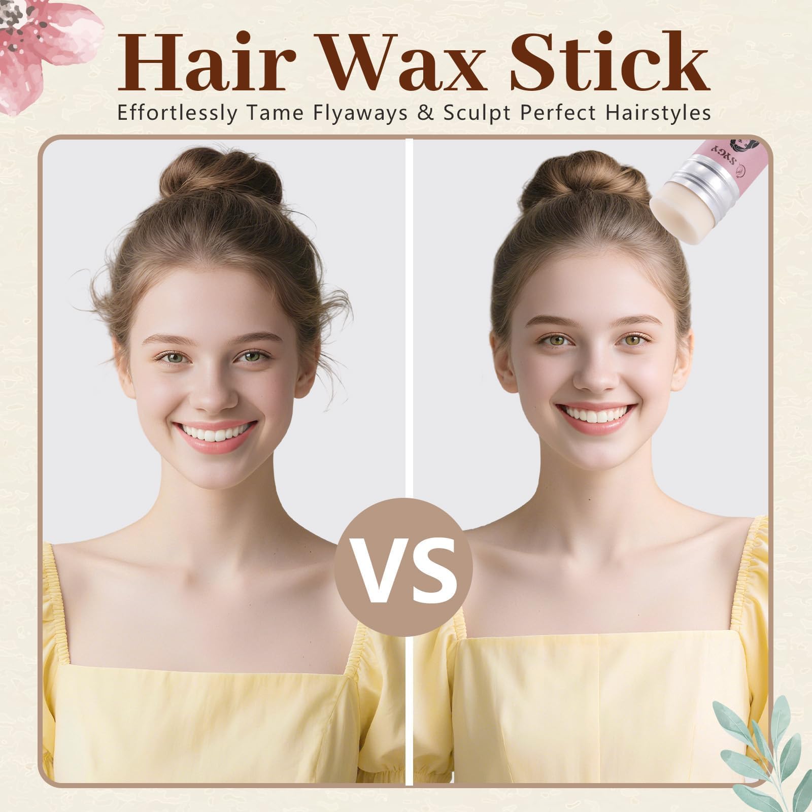 SYGY hair wax stick applied to hairline for quick frizz control