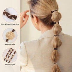 SYGY hair tie in use holding a voluminous ponytail securely without creases