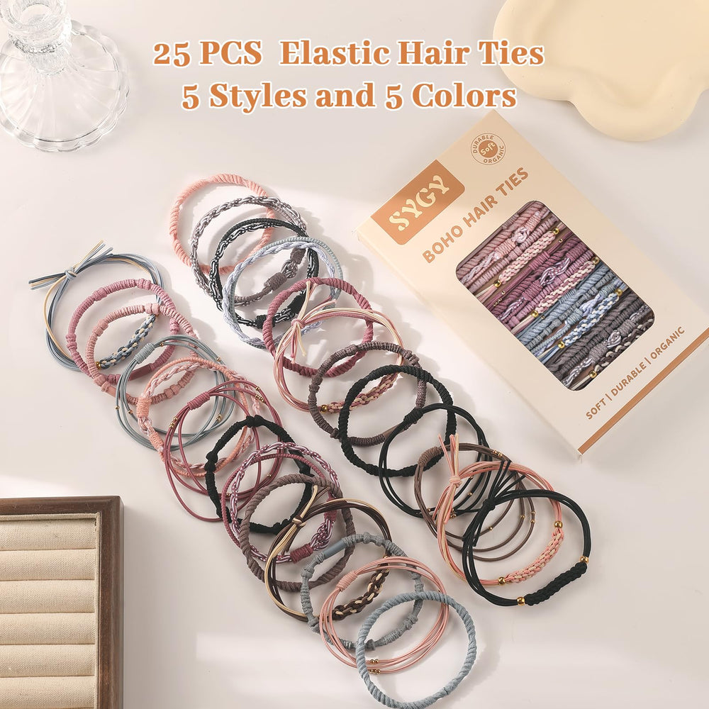 SYGY hair ties on bathroom counter showing ready-for-use convenience