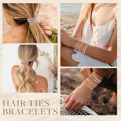 SYGY hair tie styled with beach outfit, versatile everyday accessory