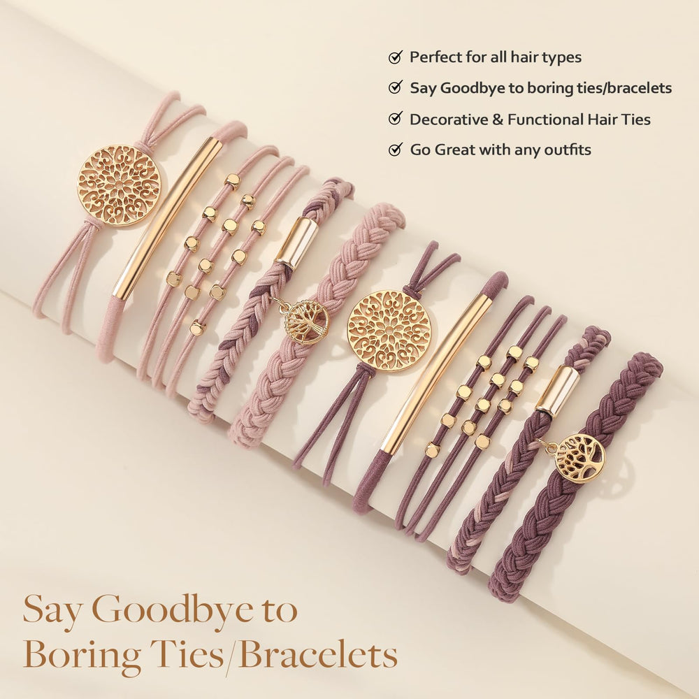 SYGY hair ties beside ruler, shows compact stretchable sizing