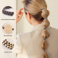 SYGY stretched on wrist and in ponytail demonstrating flexibility and comfort