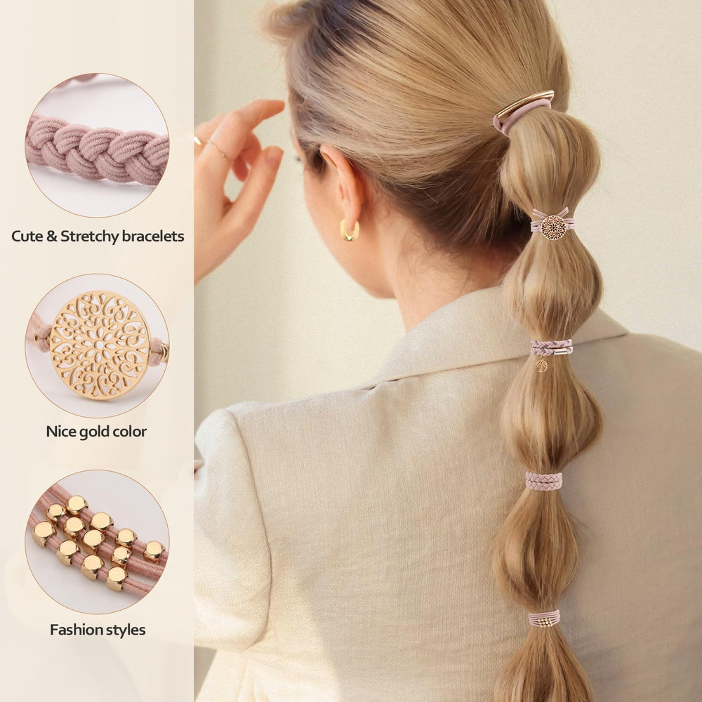 SYGY hair ties worn on wrist, easy-access and fashionable benefit