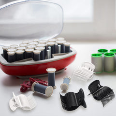 Syhood black and white clips arranged to show included colors and organized storage benefit