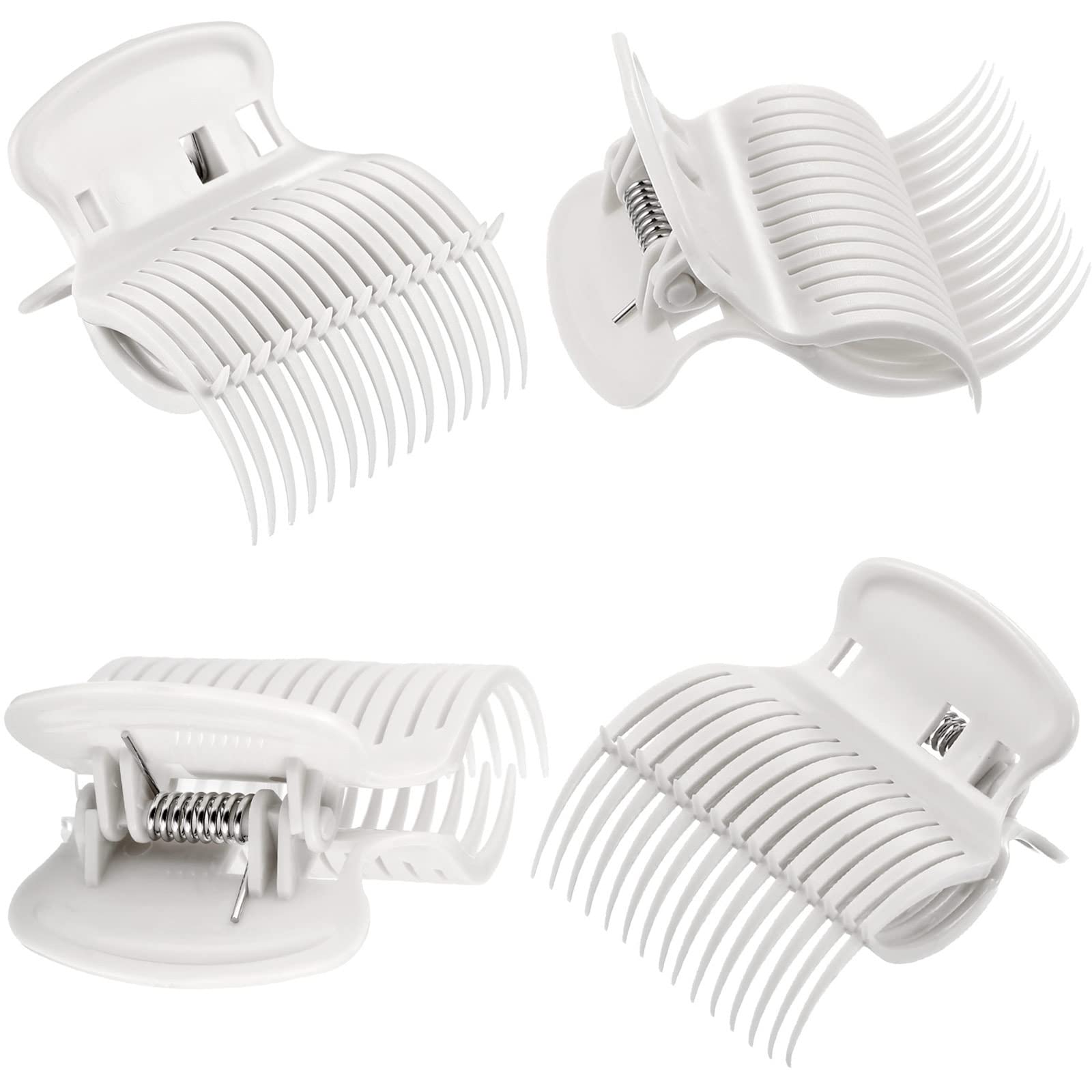 Syhood clips attached to hot rollers in hair demonstrating stable hold for even curls