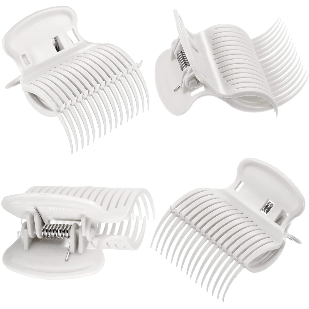 Syhood clips attached to hot rollers in hair demonstrating stable hold for even curls
