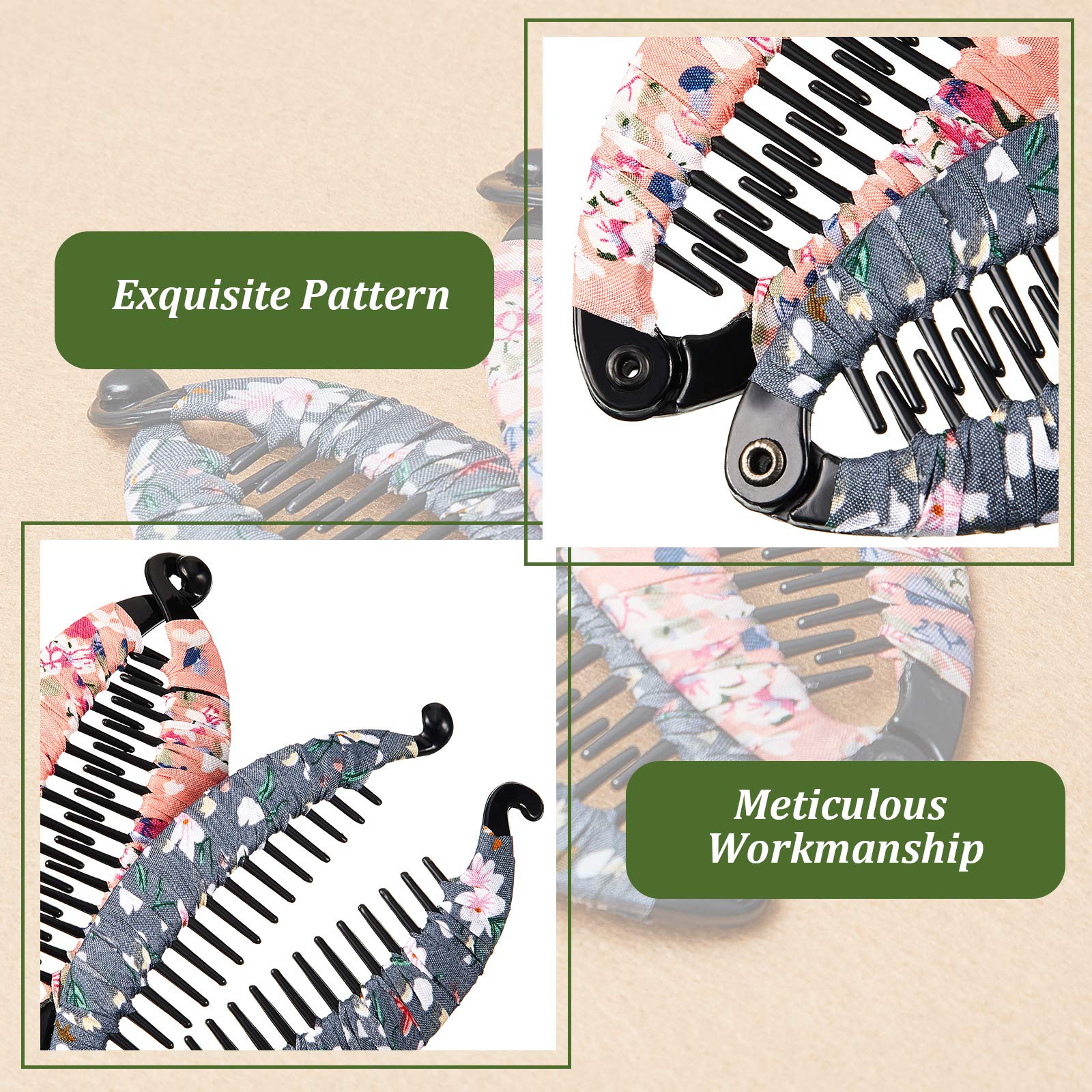 Syhood detailed shot of resin teeth and fish-shaped comb for secure hair grip