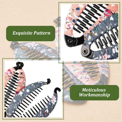 Syhood detailed shot of resin teeth and fish-shaped comb for secure hair grip