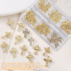 Hand holding Symphonyw crosses for scale showing practical size for nail art