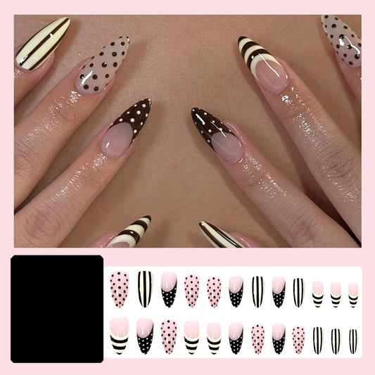SYPAFG close-up of French tip detailing showing neat polish and playful dots benefit clarity