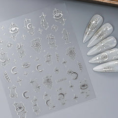 SYPAFG close-up of silver star and moon decal detail showing thin flexible material and precision