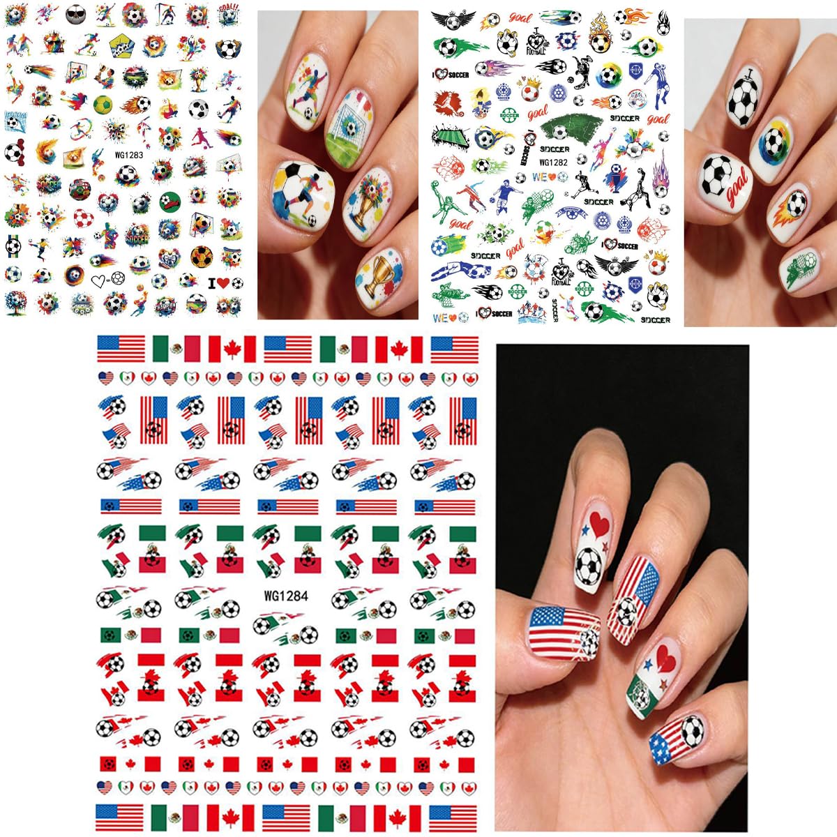SYPAFG detailed view of flag and jersey decals, perfect for team-themed manicures