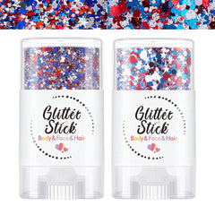 SYPAFG front packaging showing two patriotic glitter sticks, easy grab