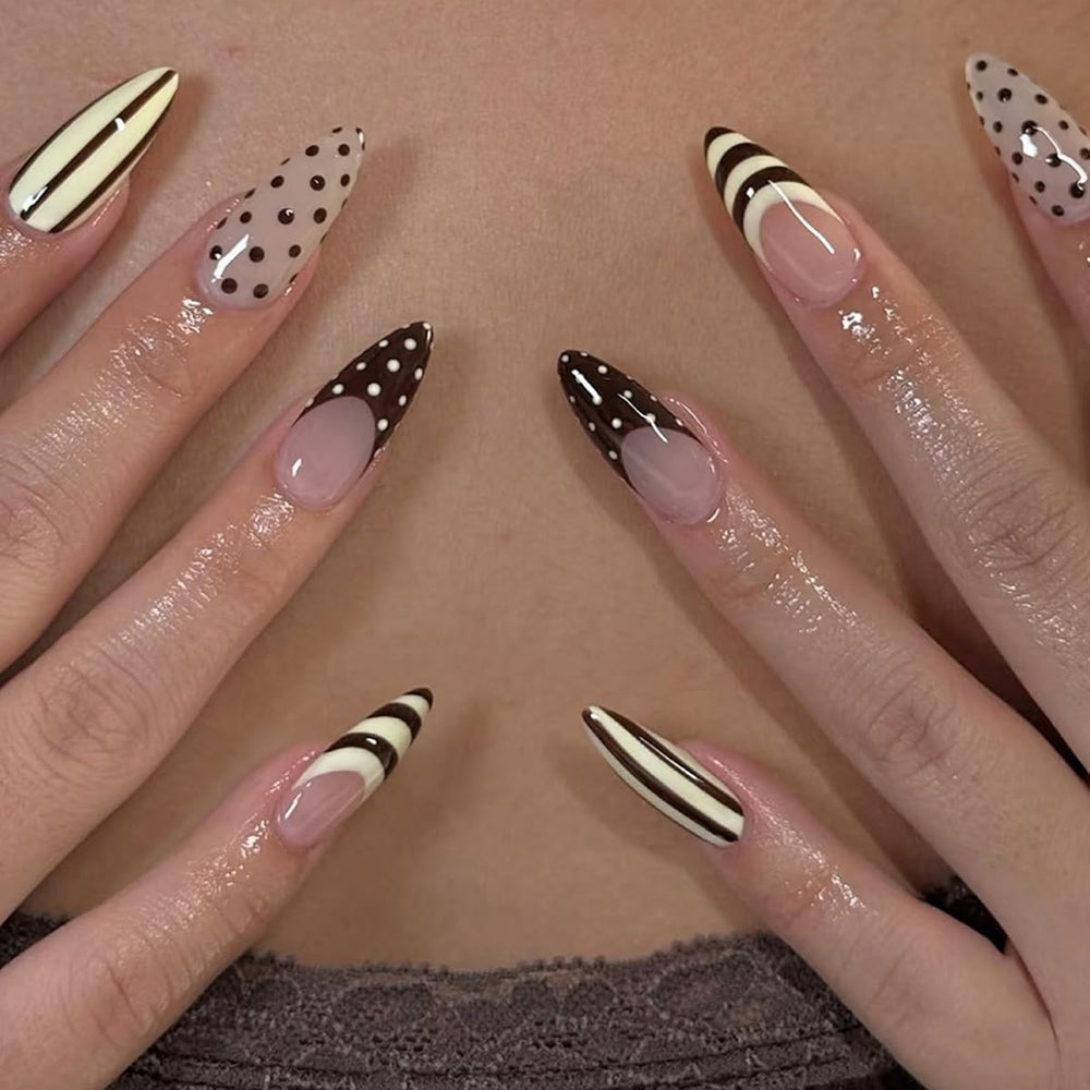 SYPAFG front packaging kit showing polka dot stripe nails and included tools benefit convenience