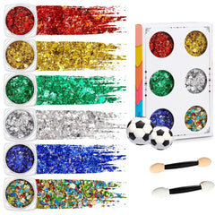 SYPAFG front packaging showing six-color glitter set, ready for game-day sparkle
