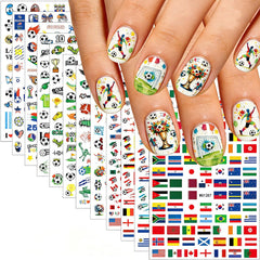 SYPAFG front packaging showing 12 soccer nail sticker sheets, ready for game-day nails