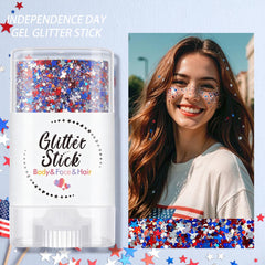 SYPAFG red white blue glitter texture swatches showing layered sparkle