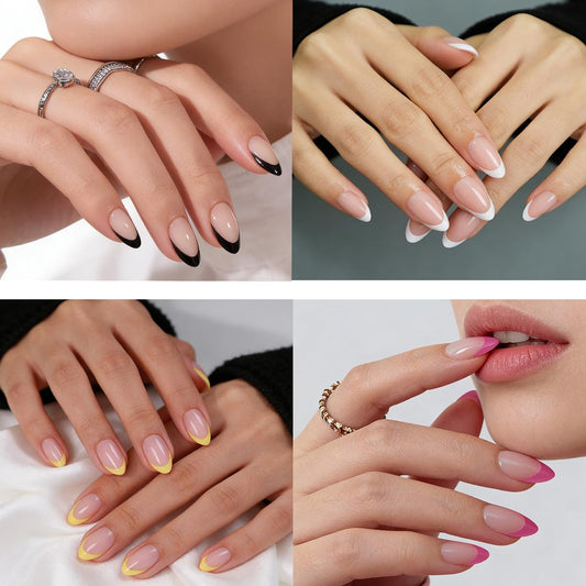 SYPAFG assorted nails laid out displaying nine color options for versatile styling