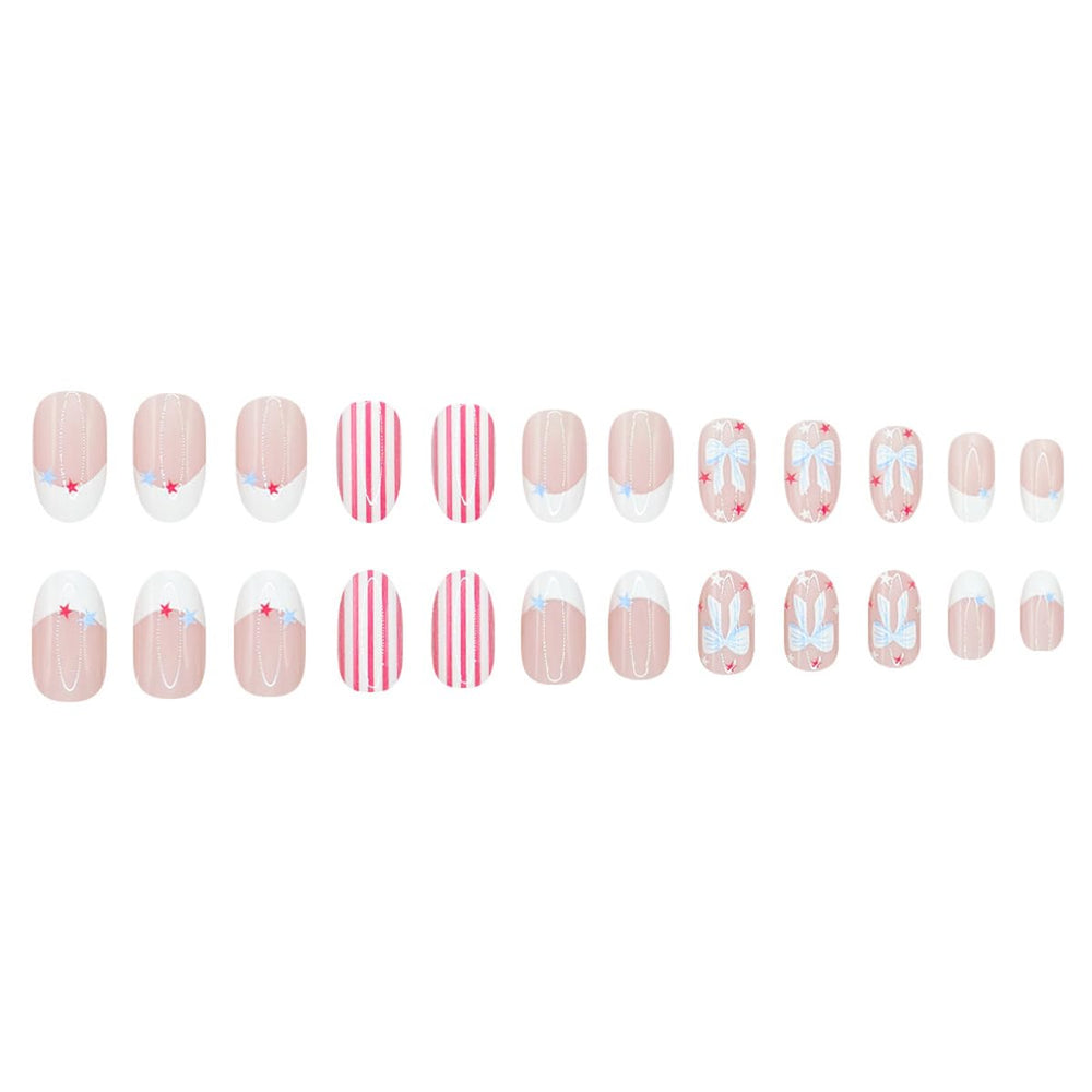 SYPAFG nails on hand model for scale, demonstrates short oval fit and everyday comfort